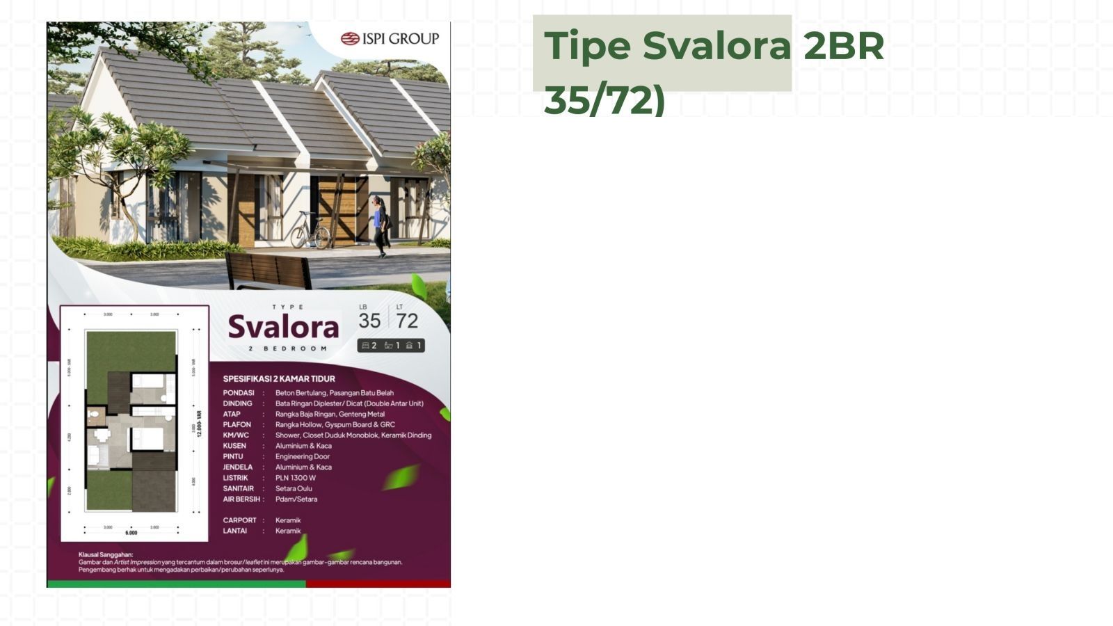 Tipe Svalora - SVA Casa Sawangan (2)