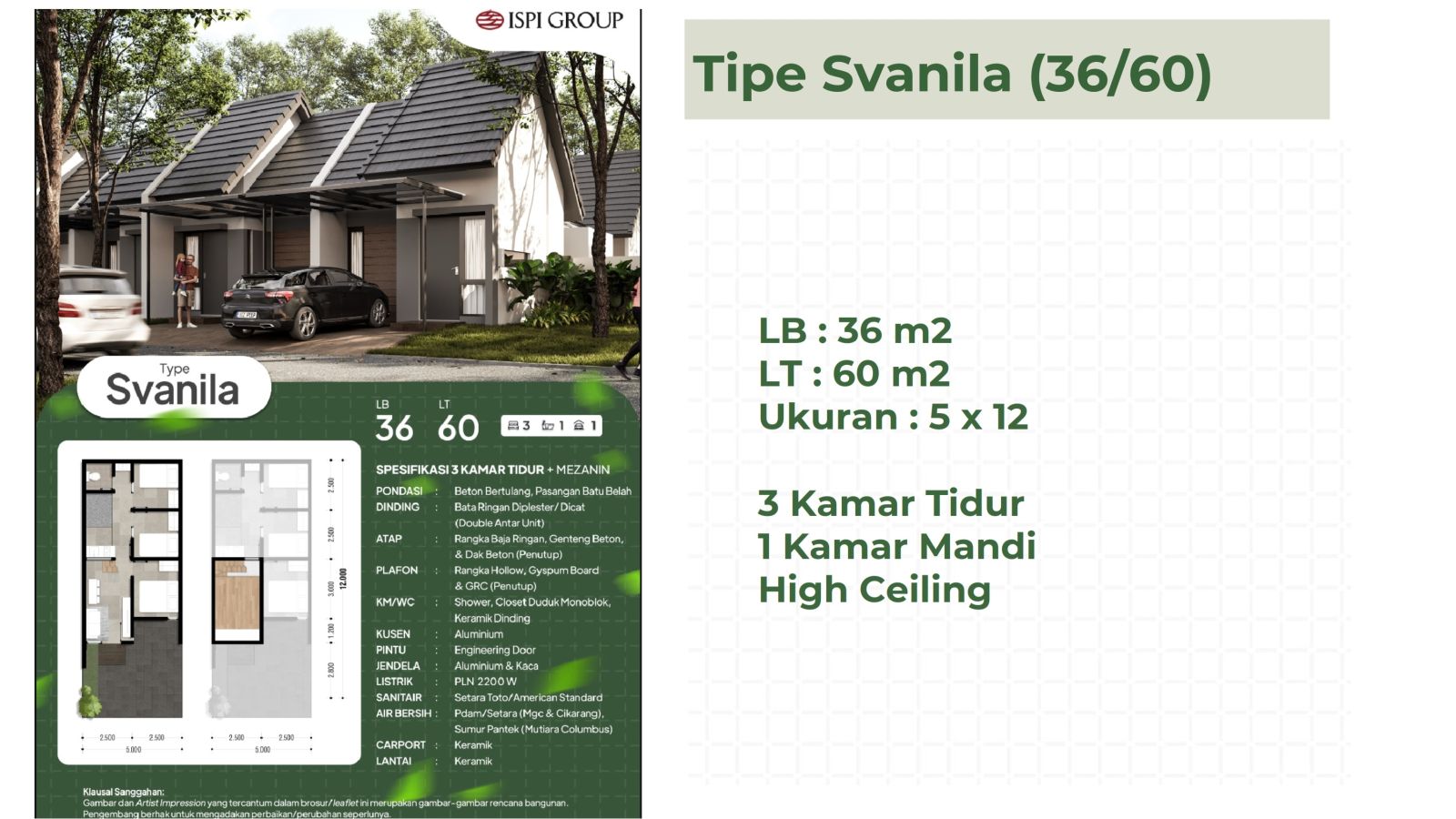 Tipe Svanila - SVA Casa Sawangan